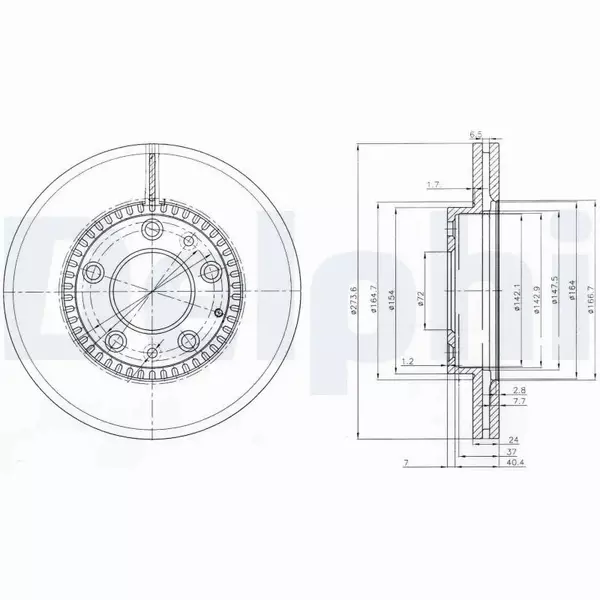 DELPHI TARCZE HAMULCOWE PRZÓD BG3724 