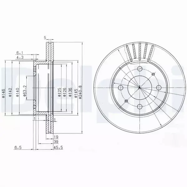 DELPHI TARCZE HAMULCOWE PRZÓD BG3749 