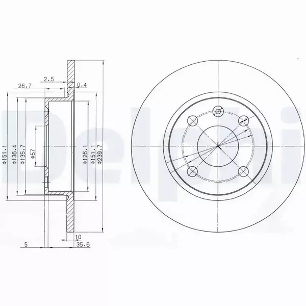 DELPHI TARCZE HAMULCOWE TYŁ BG3771 