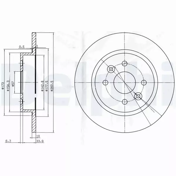 DELPHI TARCZE HAMULCOWE TYŁ BG3804 