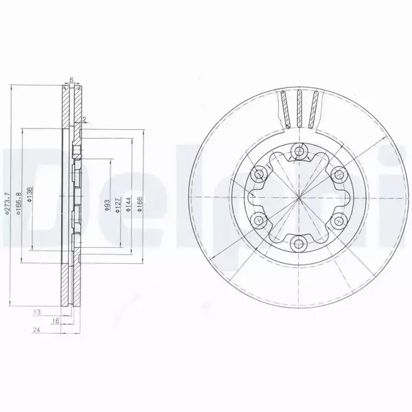 DELPHI TARCZE HAMULCOWE PRZÓD BG3809 