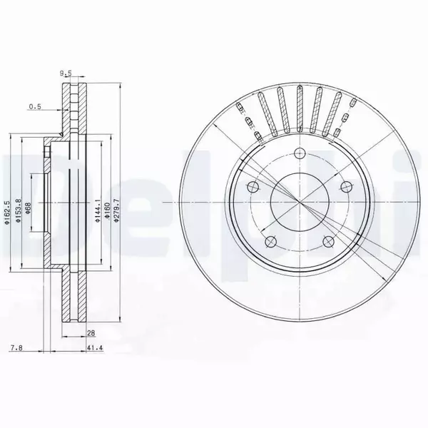 DELPHI TARCZE HAMULCOWE PRZÓD BG3816 