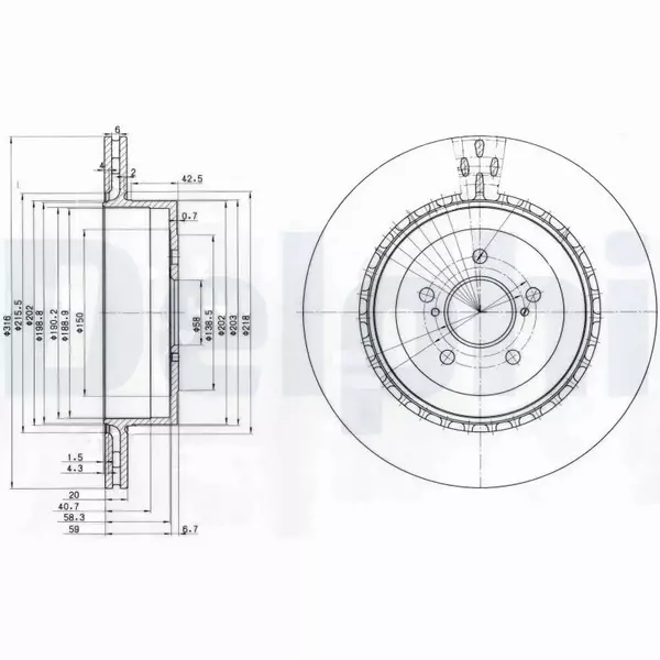 DELPHI TARCZE HAMULCOWE TYŁ BG3819 