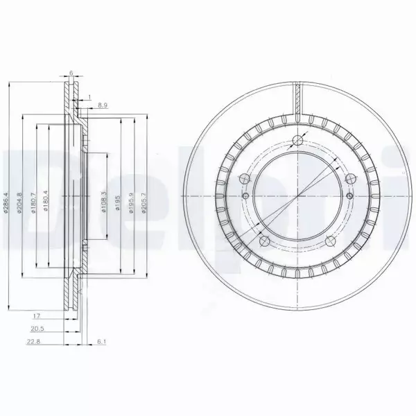 DELPHI TARCZE HAMULCOWE PRZÓD BG3820 