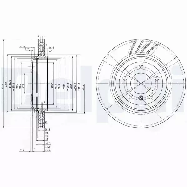 DELPHI TARCZE HAMULCOWE TYŁ BG3831 