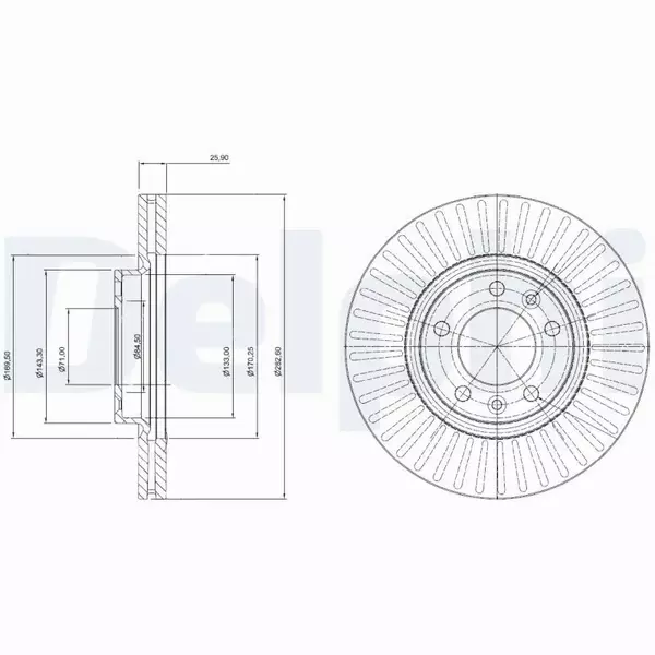 DELPHI TARCZE HAMULCOWE PRZÓD BG3835C 