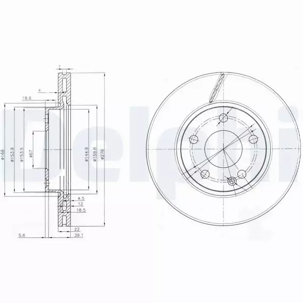 DELPHI TARCZE HAMULCOWE PRZÓD BG3845C 