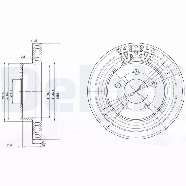 DELPHI TARCZE HAMULCOWE PRZÓD BG3846 