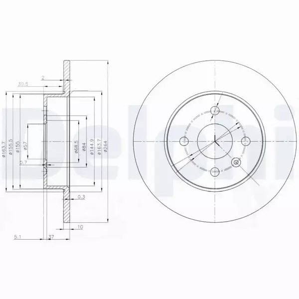 DELPHI TARCZE HAMULCOWE TYŁ BG3885 