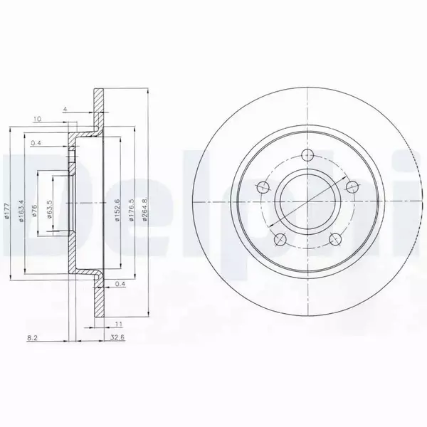 DELPHI TARCZE HAMULCOWE TYŁ BG3896C 