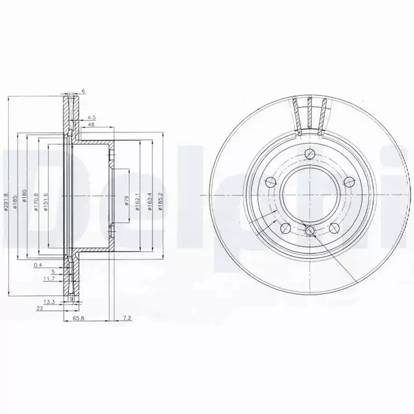 DELPHI TARCZE HAMULCOWE PRZÓD BG3900C 