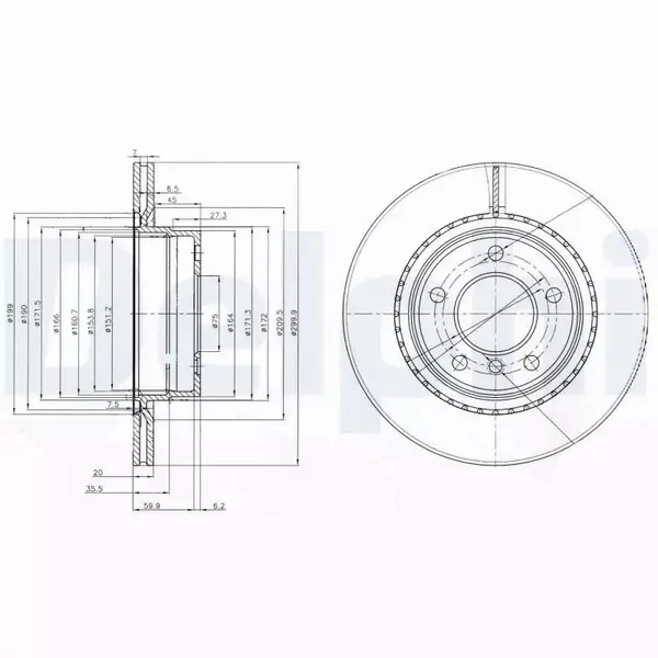 DELPHI TARCZE HAMULCOWE TYŁ BG3901C 