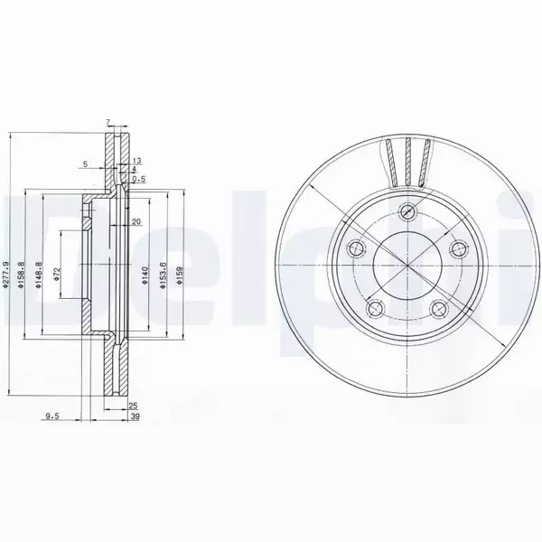 DELPHI TARCZE HAMULCOWE PRZÓD BG3927 