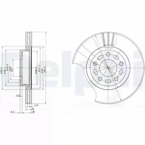 DELPHI TARCZE HAMULCOWE PRZÓD BG3928 