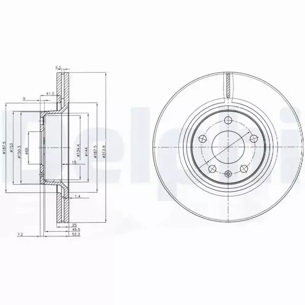 DELPHI TARCZE HAMULCOWE PRZÓD BG3942 