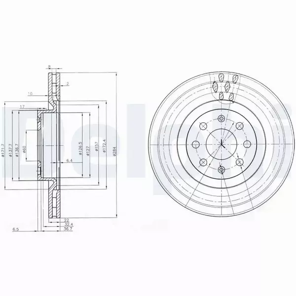 DELPHI TARCZE HAMULCOWE PRZÓD BG3944 