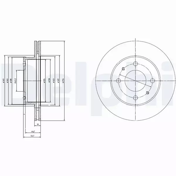 DELPHI TARCZE HAMULCOWE PRZÓD BG3946 