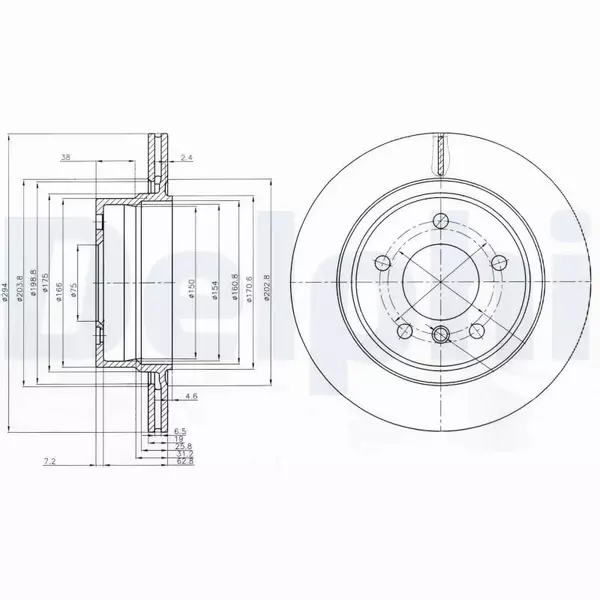 DELPHI TARCZE HAMULCOWE TYŁ BG3947 