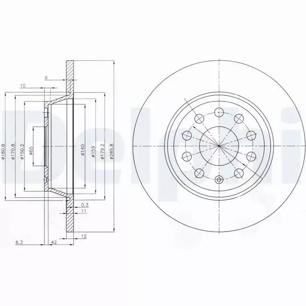 DELPHI TARCZE HAMULCOWE TYŁ BG3954 