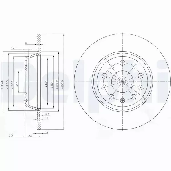 DELPHI TARCZE HAMULCOWE TYŁ BG3954C 