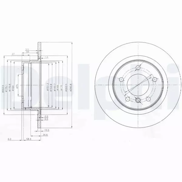 DELPHI TARCZE HAMULCOWE TYŁ BG3960 