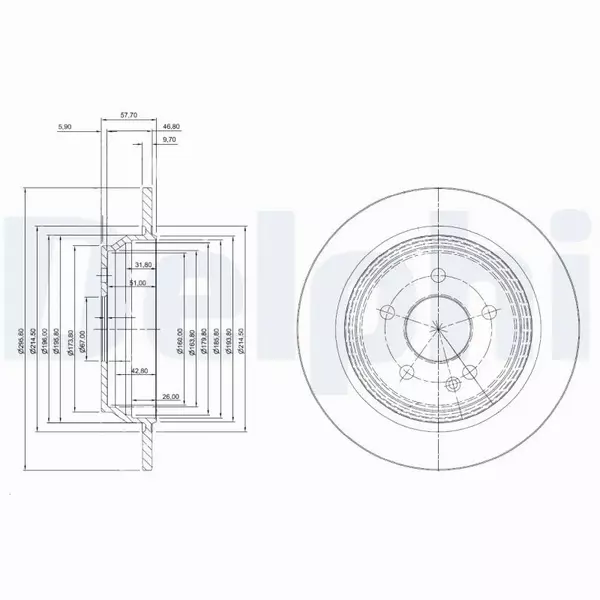 DELPHI TARCZE HAMULCOWE TYŁ BG3969C 