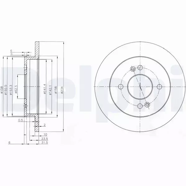 DELPHI TARCZE HAMULCOWE TYŁ BG3981 