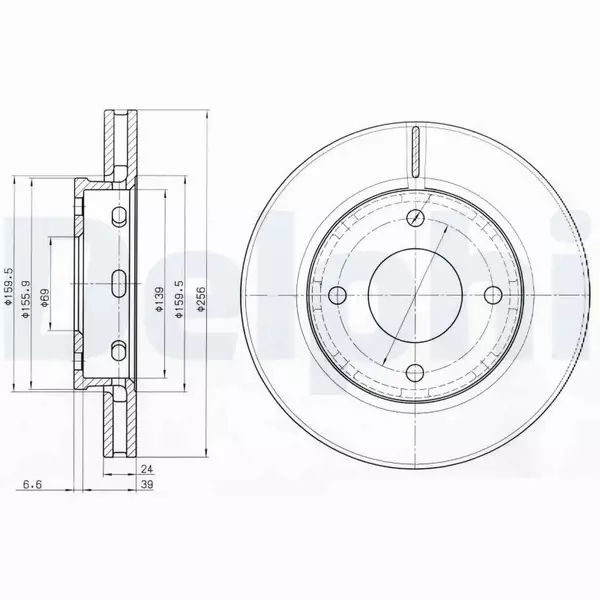 DELPHI TARCZE HAMULCOWE PRZÓD BG3987 