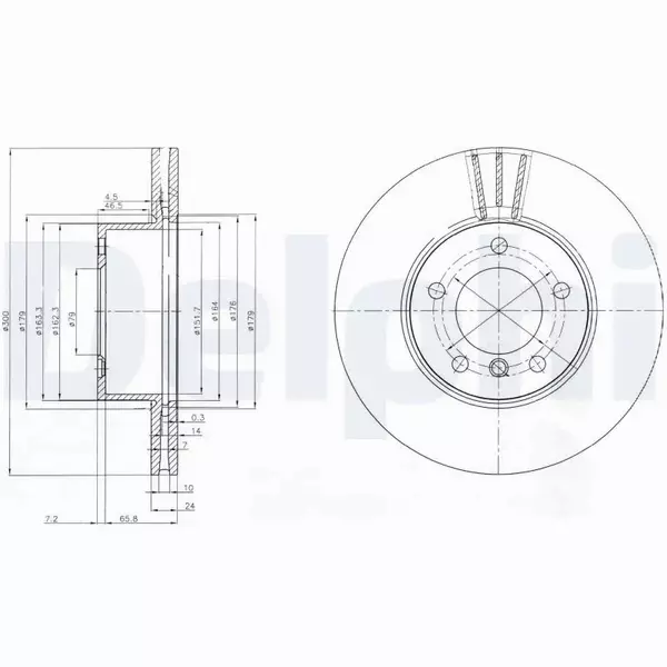 DELPHI TARCZE HAMULCOWE PRZÓD BG3998 