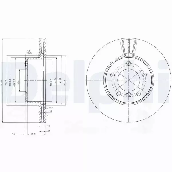 DELPHI TARCZE HAMULCOWE PRZÓD BG3998C 