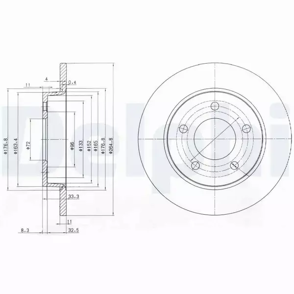 DELPHI TARCZE HAMULCOWE TYŁ BG4025 