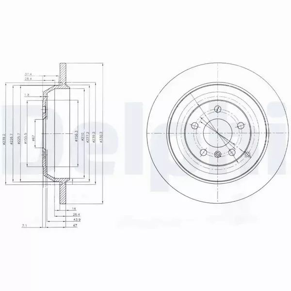 DELPHI TARCZE HAMULCOWE TYŁ BG4031 