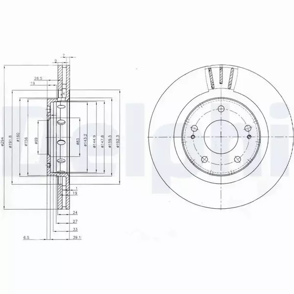 DELPHI TARCZE HAMULCOWE PRZÓD BG4038 