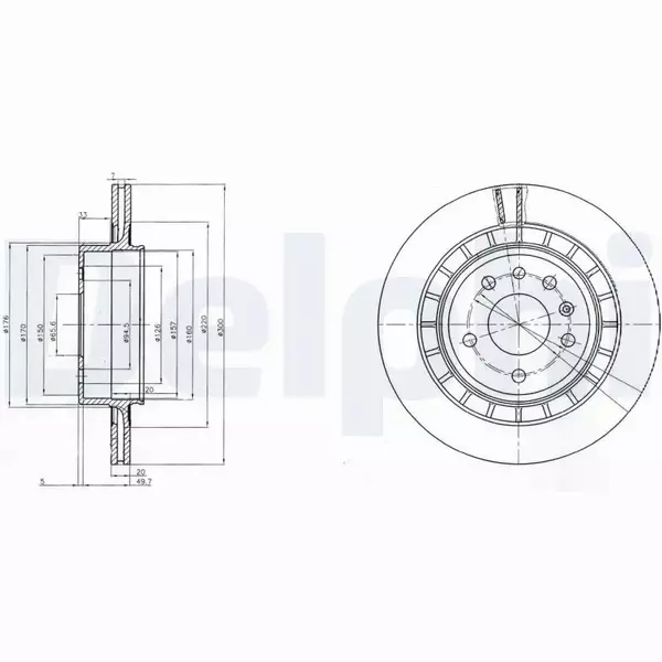 DELPHI TARCZE HAMULCOWE TYŁ BG4046 