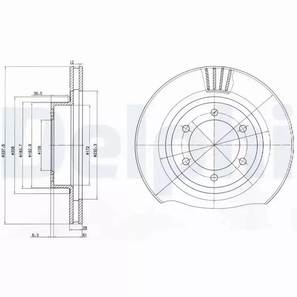 DELPHI TARCZE HAMULCOWE PRZÓD BG4052 