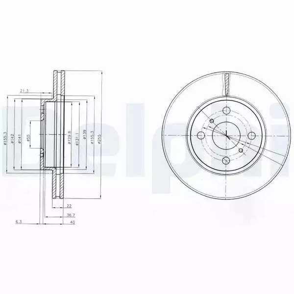 DELPHI TARCZE HAMULCOWE PRZÓD BG4053 