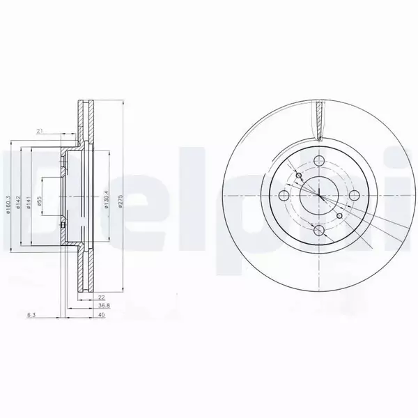 DELPHI TARCZE HAMULCOWE PRZÓD BG4054 