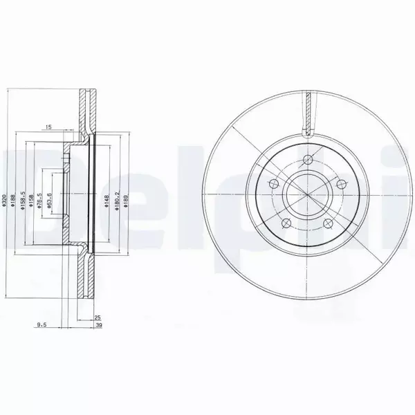 DELPHI TARCZE HAMULCOWE PRZÓD BG4056C 