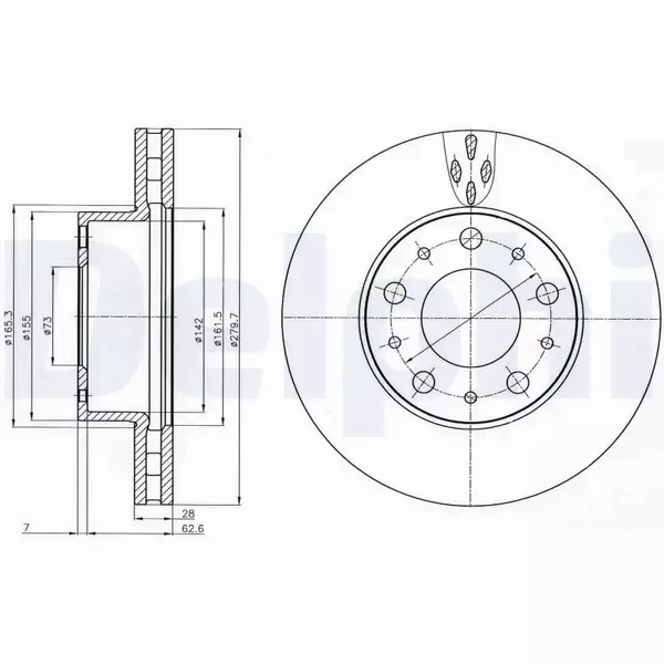 DELPHI TARCZE HAMULCOWE PRZÓD BG4059 