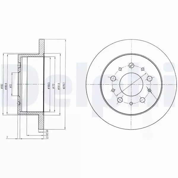 DELPHI TARCZE+KLOCKI TYŁ CITROEN JUMPER 06- 