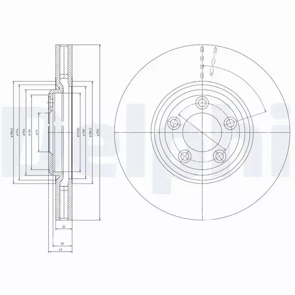 DELPHI TARCZE HAMULCOWE PRZÓD BG4065 