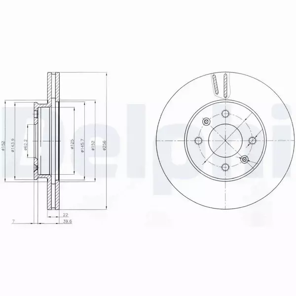 DELPHI TARCZE+KLOCKI PRZÓD KIA RIO II 256MM 