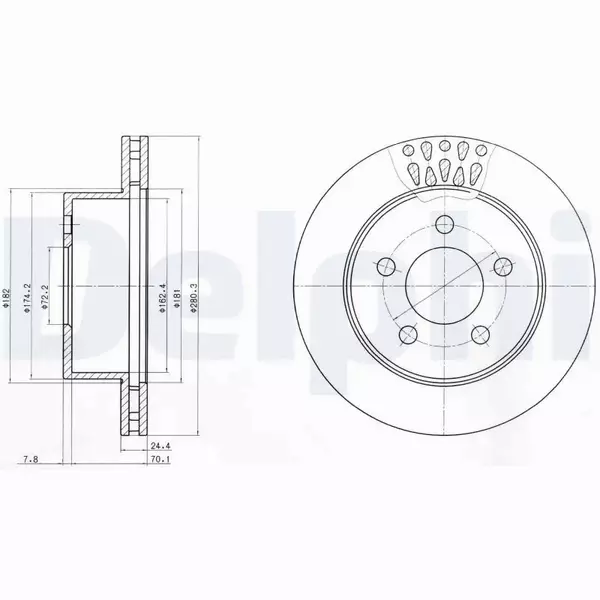 DELPHI TARCZE HAMULCOWE PRZÓD BG4103 