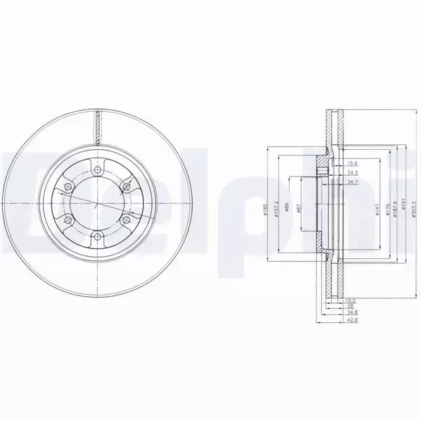 DELPHI TARCZE HAMULCOWE PRZÓD BG4133 