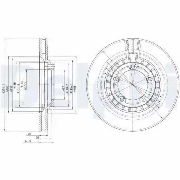 DELPHI TARCZE HAMULCOWE PRZÓD BG4134 