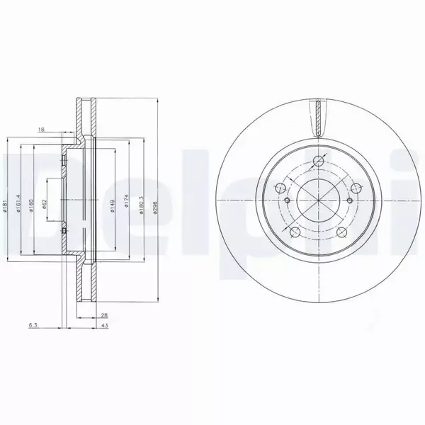 DELPHI TARCZE HAMULCOWE PRZÓD BG4139C 