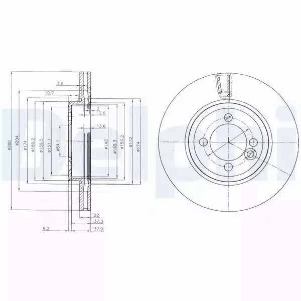 DELPHI TARCZE HAMULCOWE PRZÓD BG4146C 