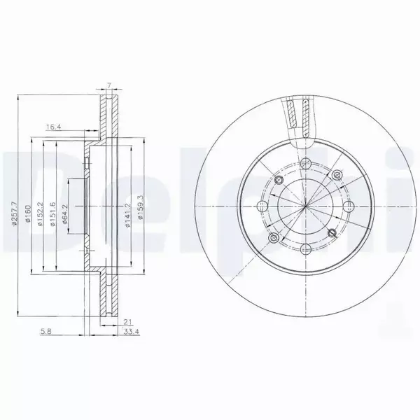 DELPHI TARCZE HAMULCOWE PRZÓD BG4148C 