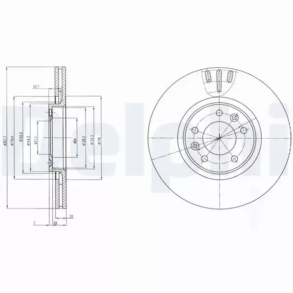 DELPHI TARCZE HAMULCOWE TYŁ BG4150 