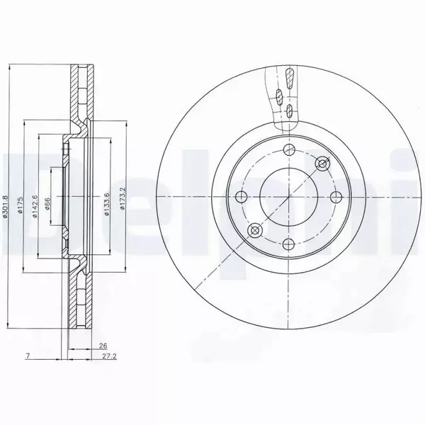 DELPHI TARCZE HAMULCOWE PRZÓD BG4166 